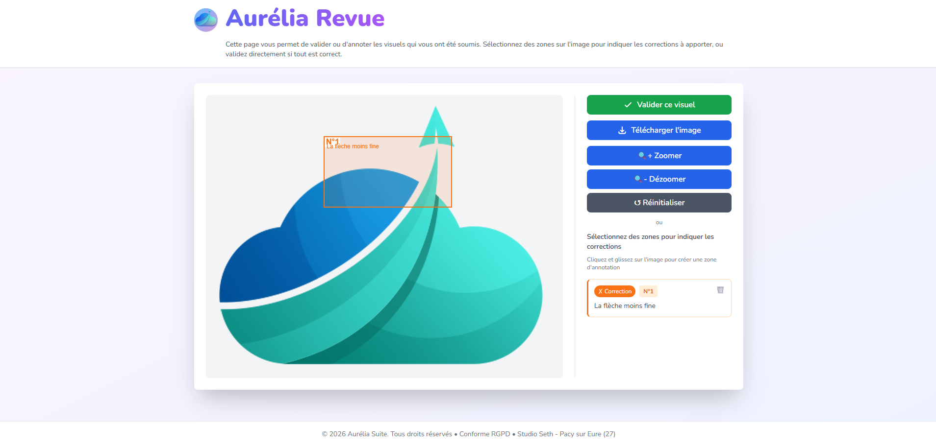 Transfert — revue client Aurélia Suite